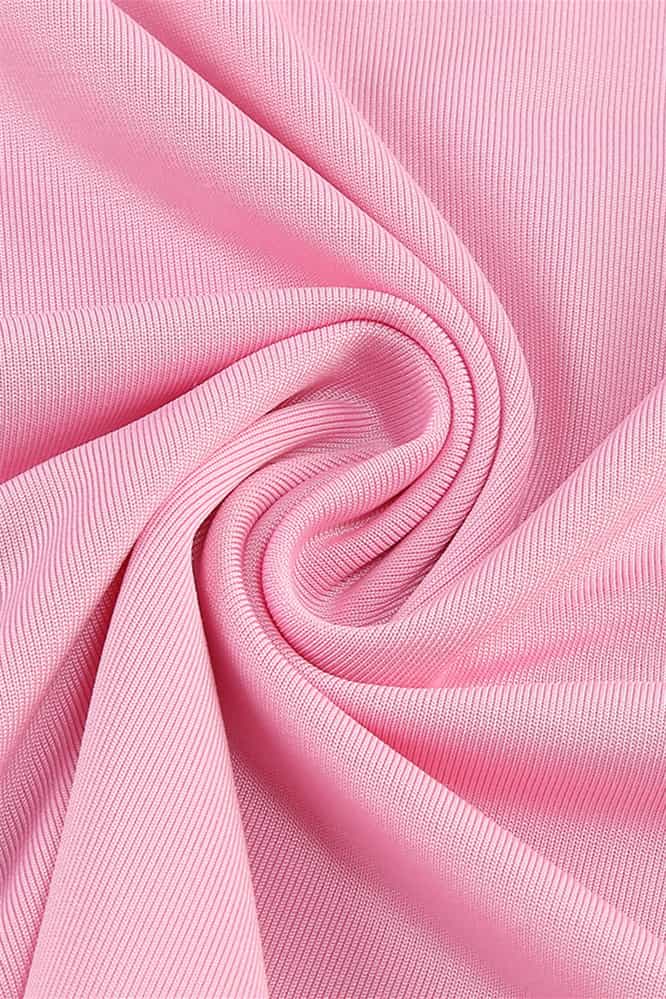 One Shoulder Pink Back Tie Long Dress