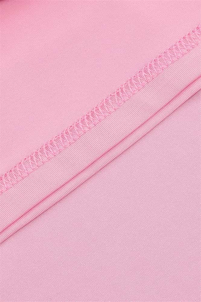 One Shoulder Pink Back Tie Long Dress