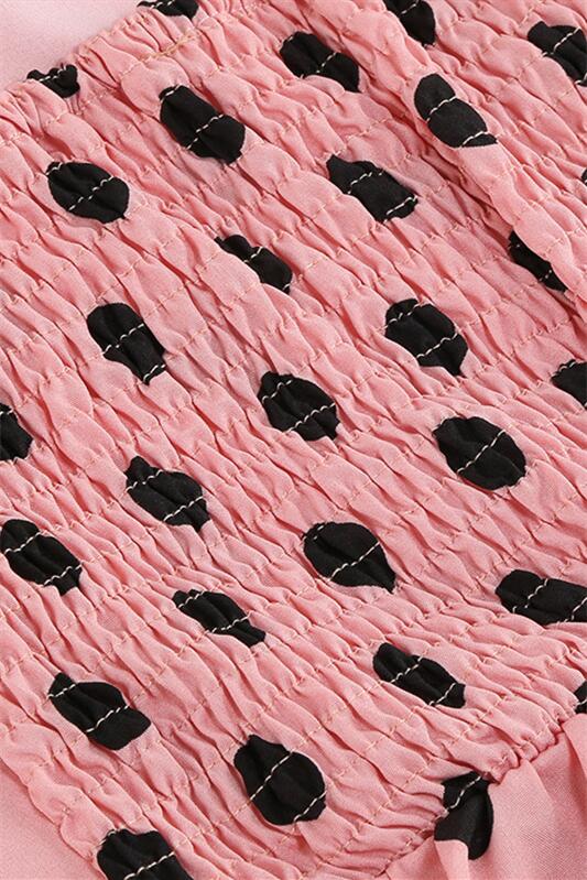 Pink 1950s Polka Dots Belted Halter Vintage Dress