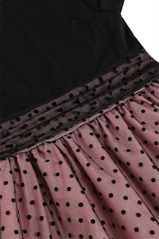 
                      
                        Pink 1950s Polka Dots Mesh Swing Dress
                      
                    