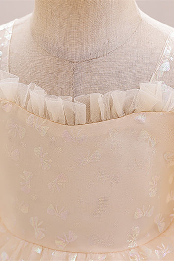 
                      
                        Puff Sleeves Champagne Ruffled Flower Girl Dress
                      
                    
