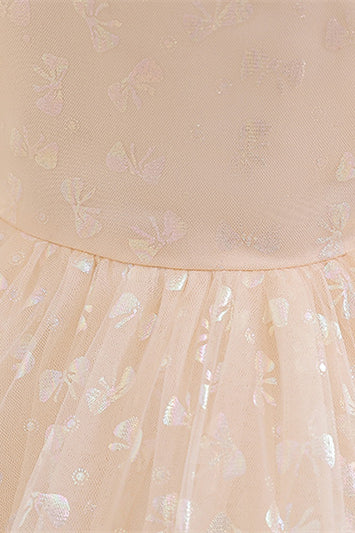 
                      
                        Puff Sleeves Champagne Ruffled Flower Girl Dress
                      
                    
