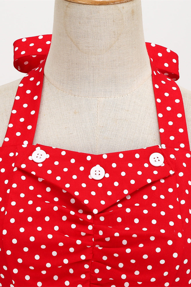 
                      
                        Red 1950s Polka Dots Halter Big Swing Dress
                      
                    