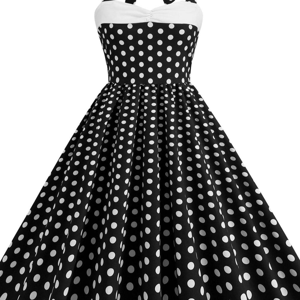 
                      
                        Red 1950s Polka Dots Halter Big Swing Dress
                      
                    