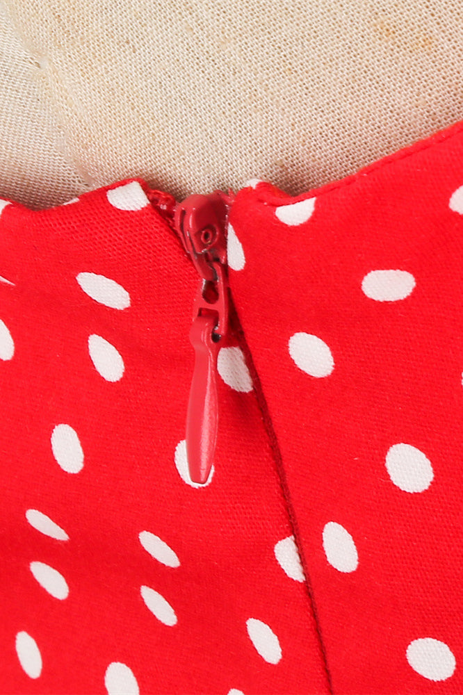 
                      
                        Red 1950s Polka Dots Halter Big Swing Dress
                      
                    