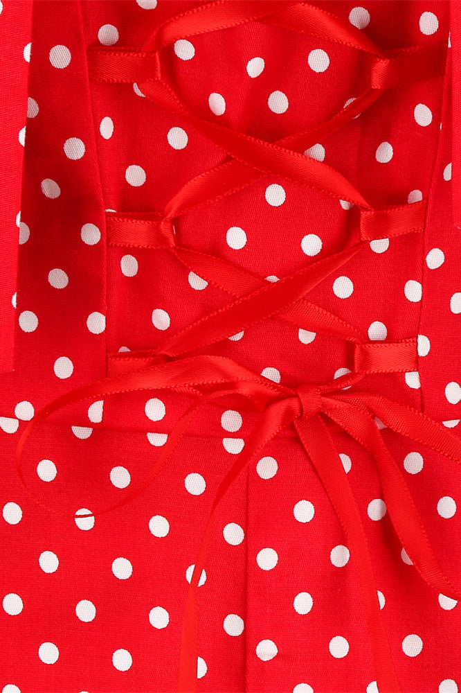 Red 1950s Polka Dots Halter Big Swing Dress PollyBoutique Red 1950s Polka Dots Halter Big Swing Dress PollyBoutique
