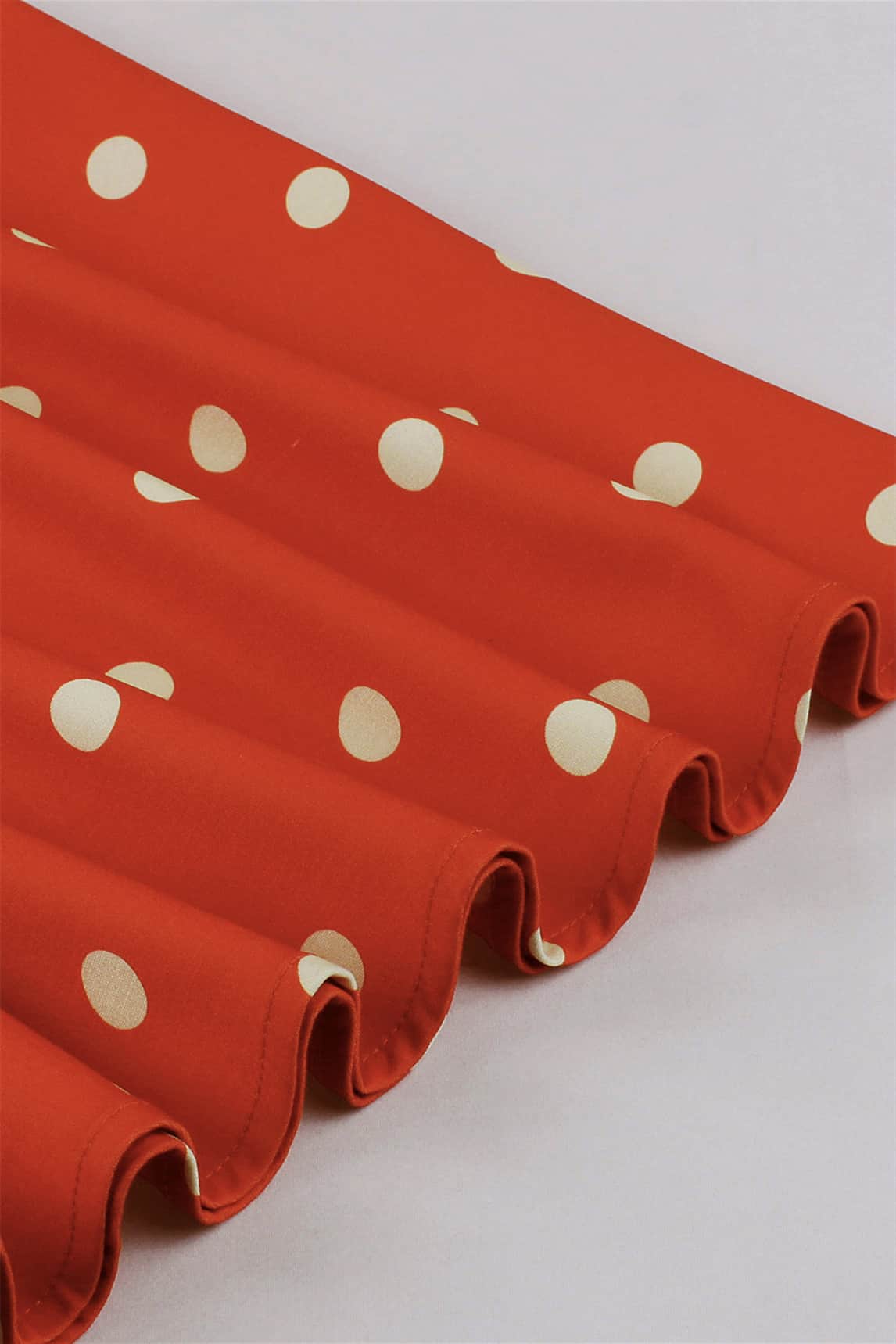 Red 1950s Polka Dots Vintage Dress with Belt