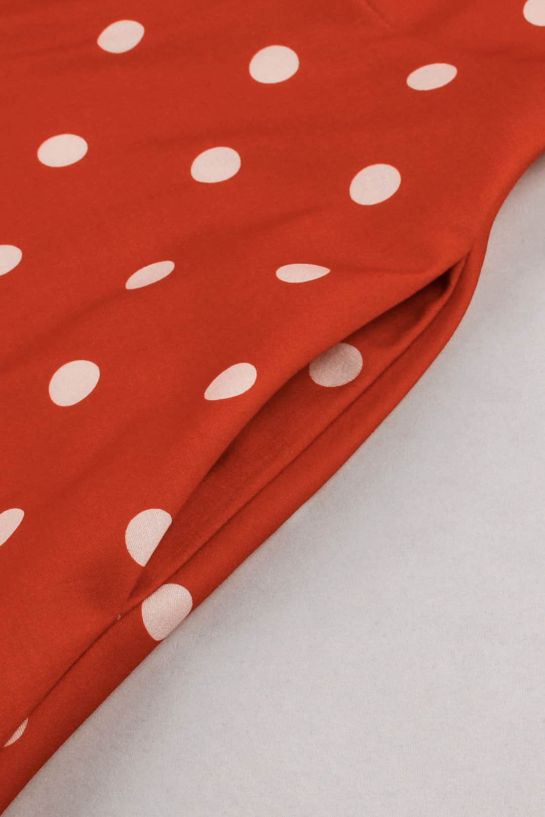 Red 1950s Polka Dots Vintage Dress with Belt
