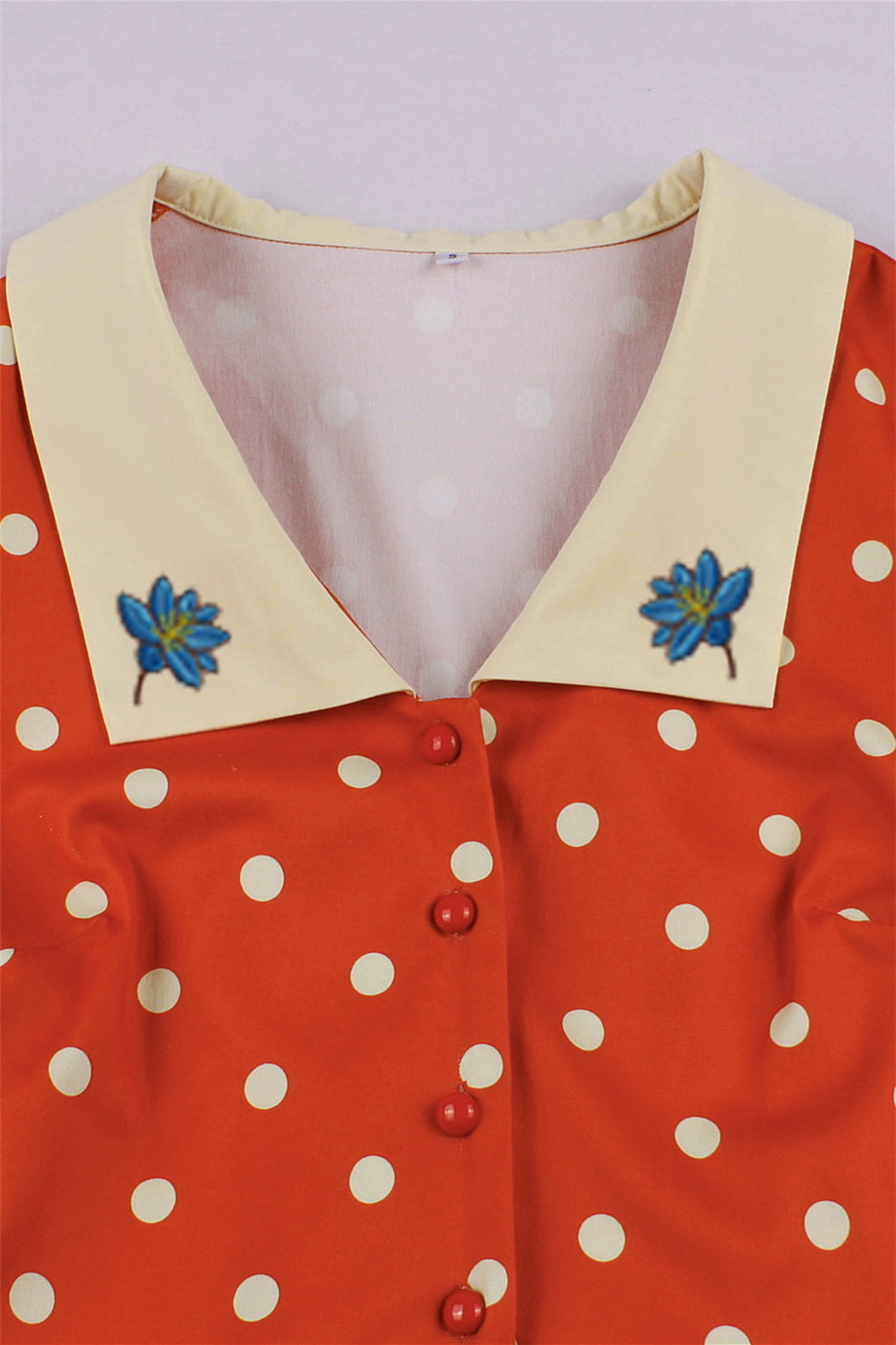 Red 1950s Polka Dots Vintage Dress with Belt