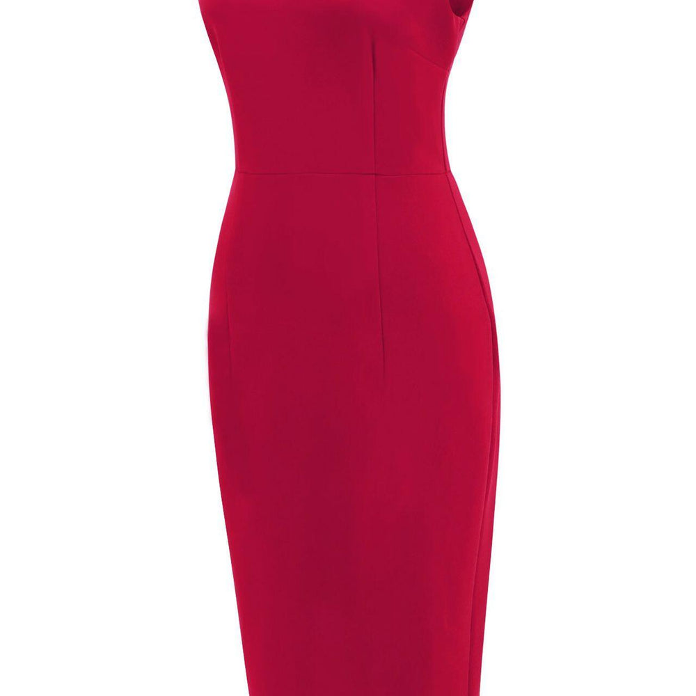 
                      
                        Red 1950s Solid V Neck Bodycon Vintage Dress
                      
                    