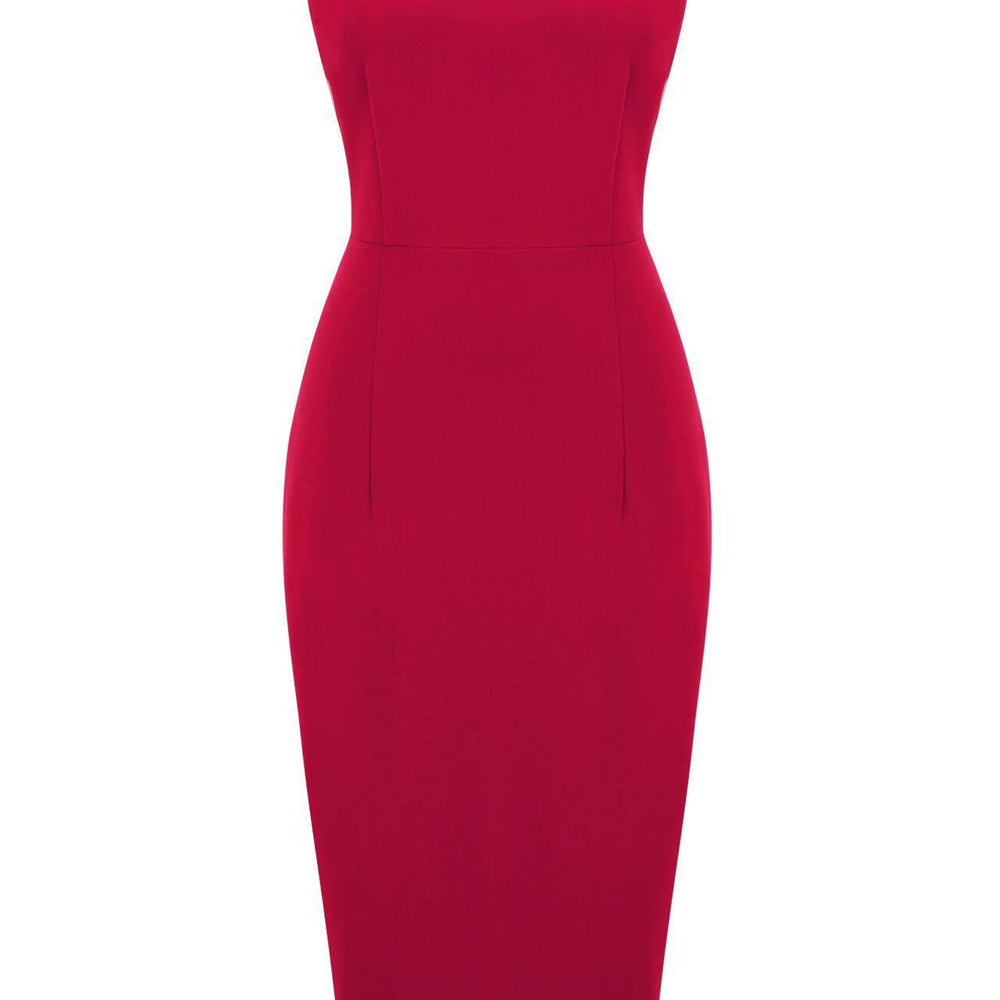 
                      
                        Red 1950s Solid V Neck Bodycon Vintage Dress
                      
                    