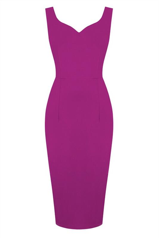 
                      
                        Red 1950s Solid V Neck Bodycon Vintage Dress
                      
                    