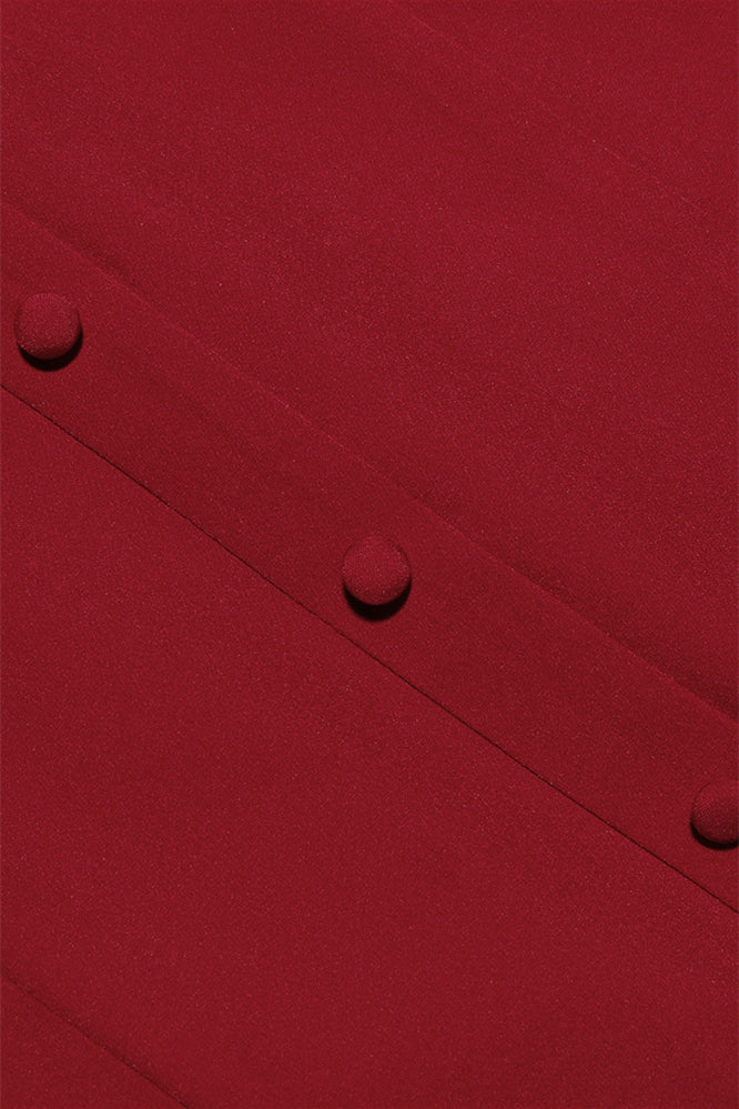 
                      
                        Red Button Front Tiered Short Dress with Embroidery
                      
                    