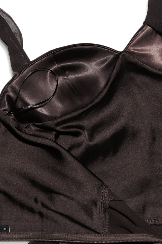 
                      
                        Ruffle Straps Brown Irregular Hem Short Dress
                      
                    