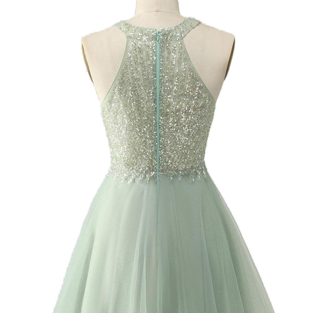 Sage Green Sequin A-line Short Homecoming Dress PollyBoutique Sage Green Sequin A-line Short Homecoming Dress PollyBoutique