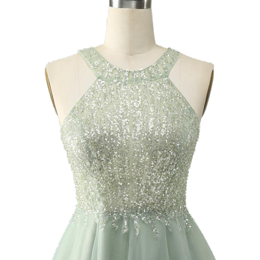Sage Green Sequin A-line Short Homecoming Dress PollyBoutique Sage Green Sequin A-line Short Homecoming Dress PollyBoutique