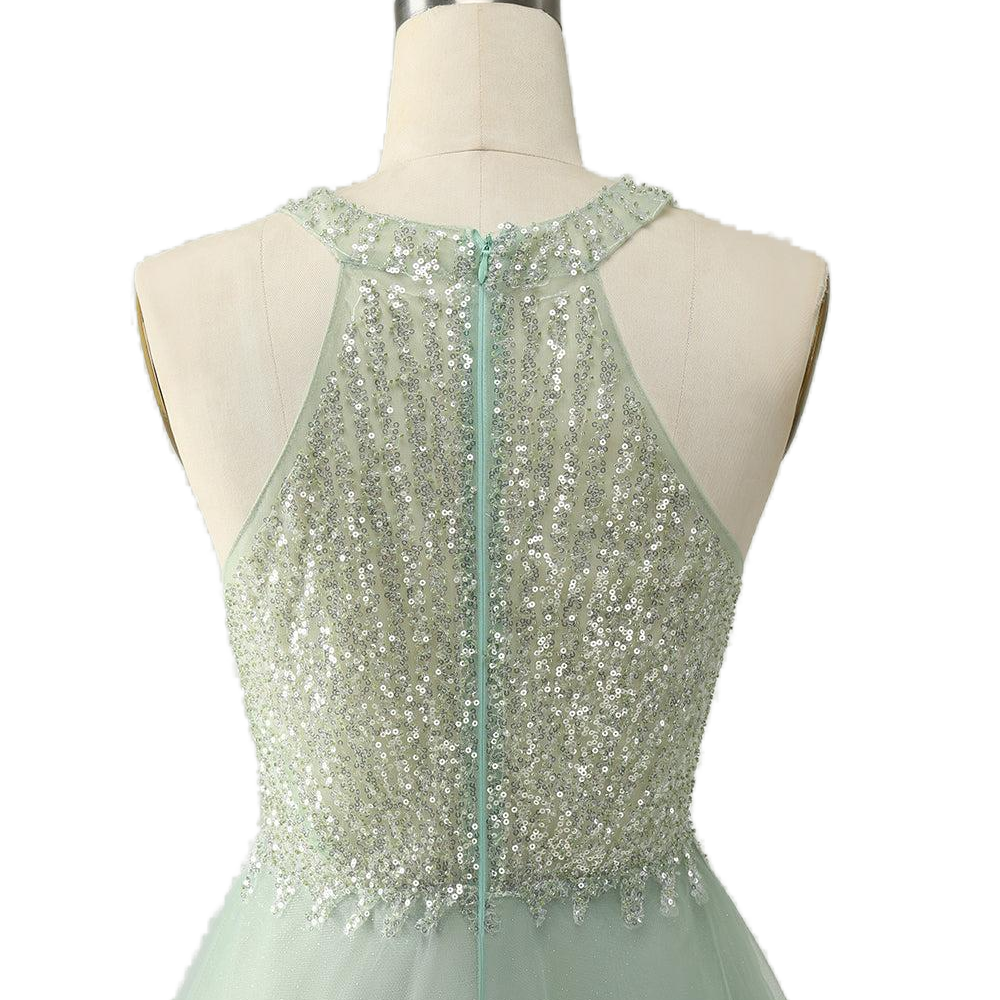 
                      
                        Sage Green Sequin A-line Short Homecoming Dress
                      
                    