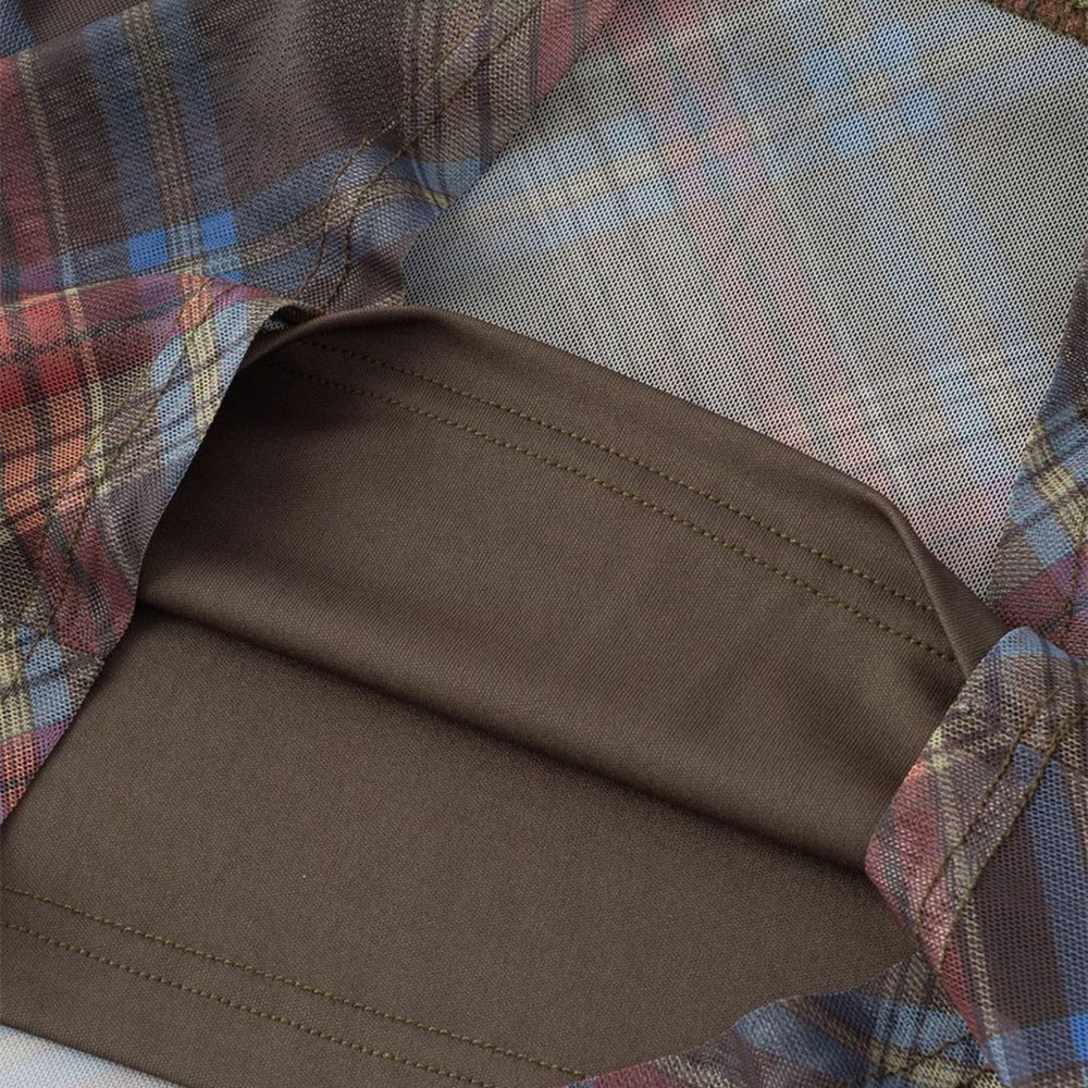 
                      
                        Spaghetti Straps Brown Plaid Sheath Long Dress
                      
                    