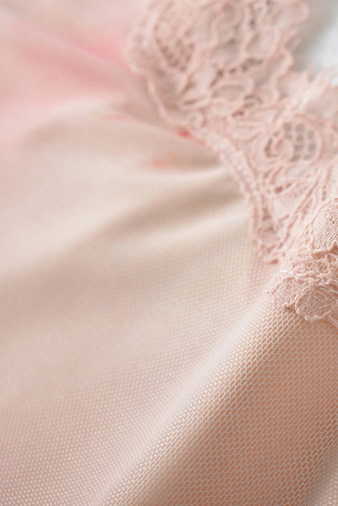 
                      
                        Spaghetti Straps Light Pink Floral Print Long Dress
                      
                    