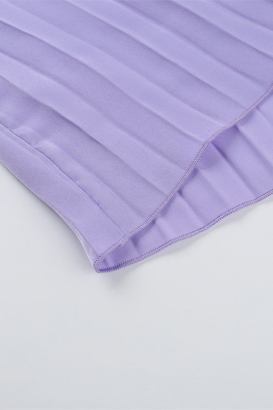 
                      
                        Spaghetti Straps Lilac Pleated Backless Long Dress
                      
                    