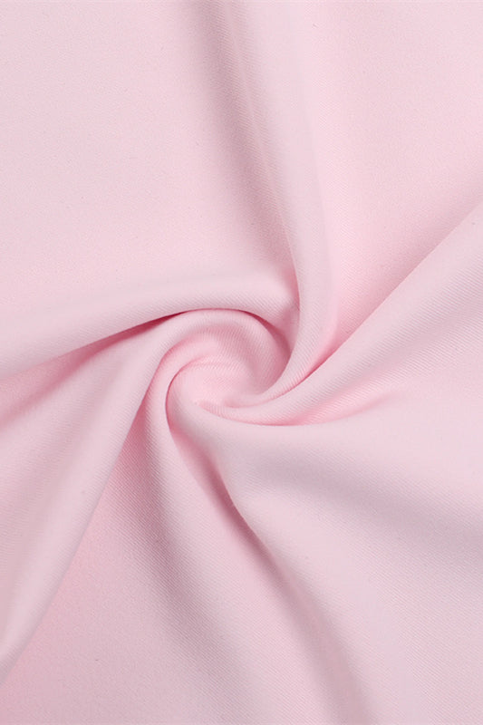
                      
                        Spaghetti Straps Pink Ruffled Hem Long Dress with Slit
                      
                    