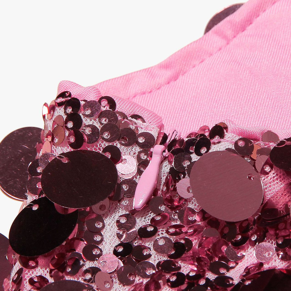 
                      
                        Spaghetti Straps Pink Sequin Bodycon Short Dress
                      
                    