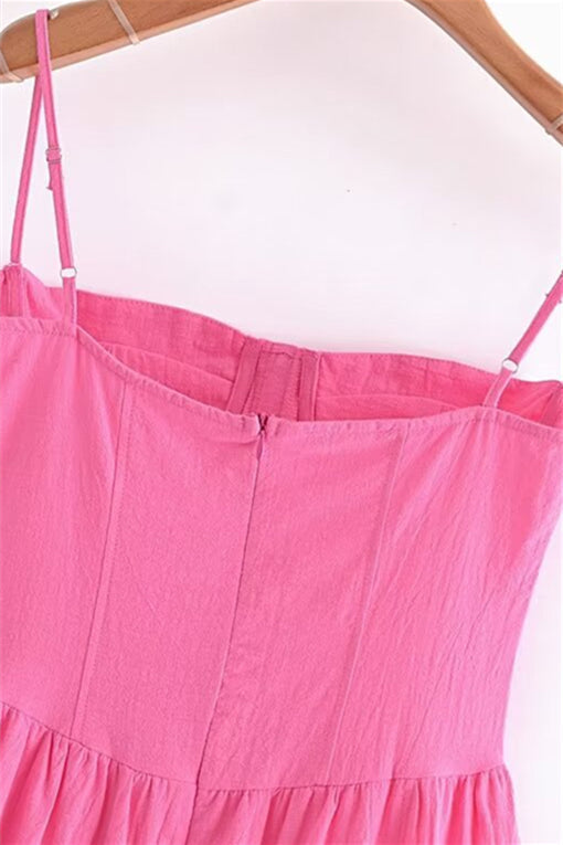 
                      
                        Spaghetti Straps Hot Pink Short Dress with Hooks
                      
                    