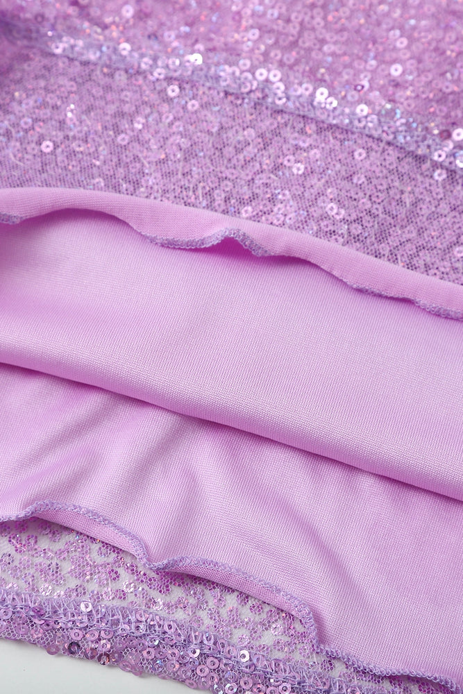 
                      
                        Spaghetti Straps Purple Sequin Short Dress
                      
                    