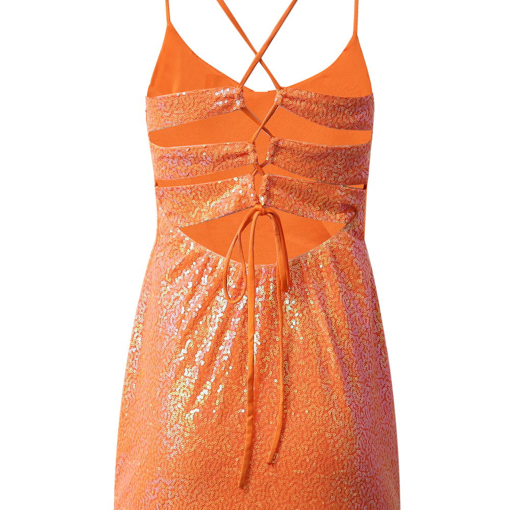 
                      
                        Spaghetti Straps Purple Sequin Short Dress
                      
                    