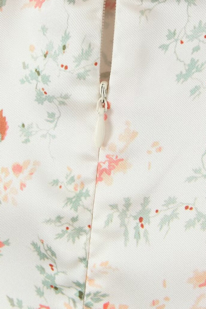 
                      
                        Spaghetti Straps White Floral Print Short Dress
                      
                    