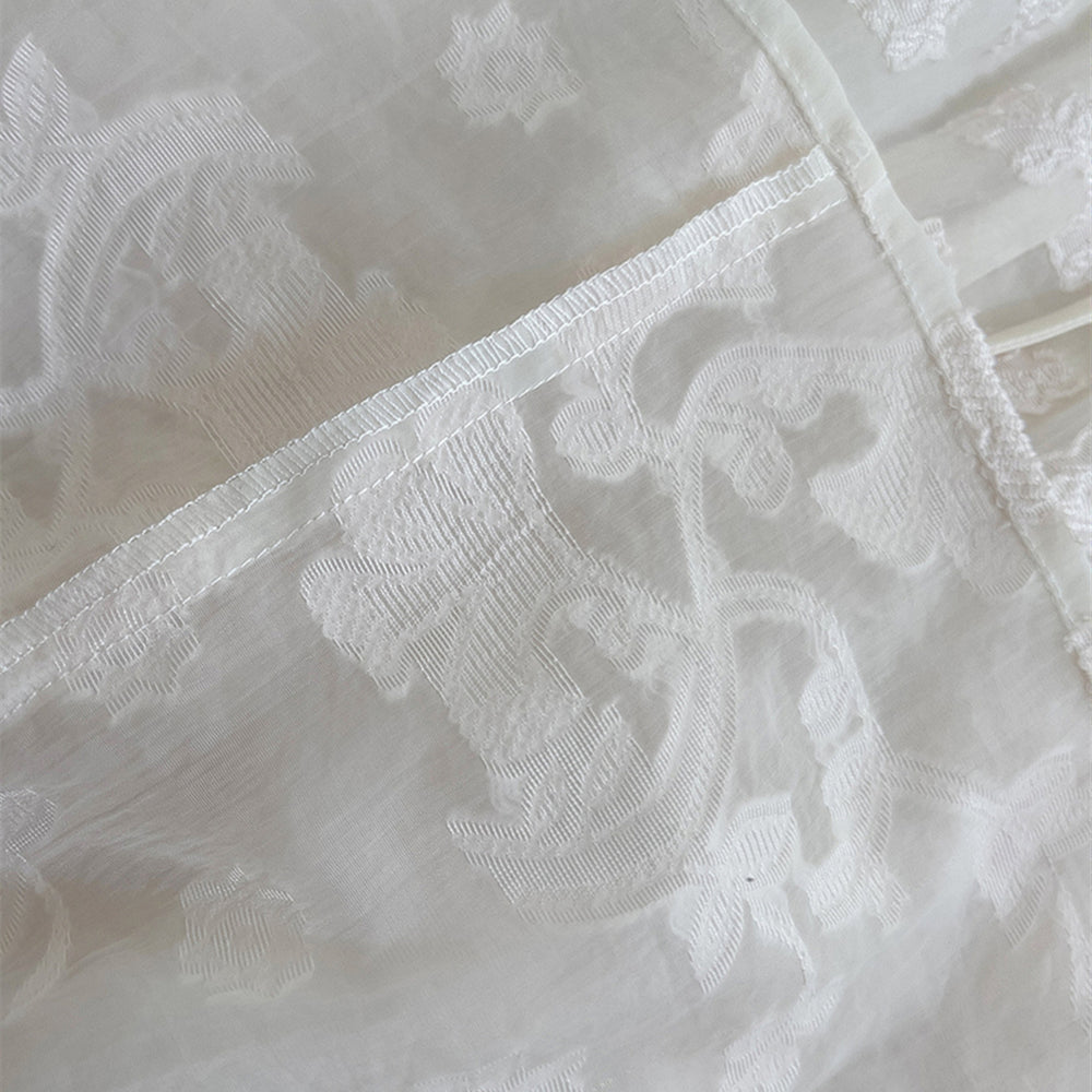 
                      
                        Spaghetti Straps White Jacquard Long Dress
                      
                    