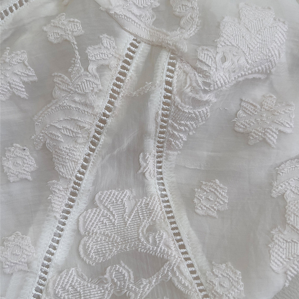 
                      
                        Spaghetti Straps White Jacquard Long Dress
                      
                    