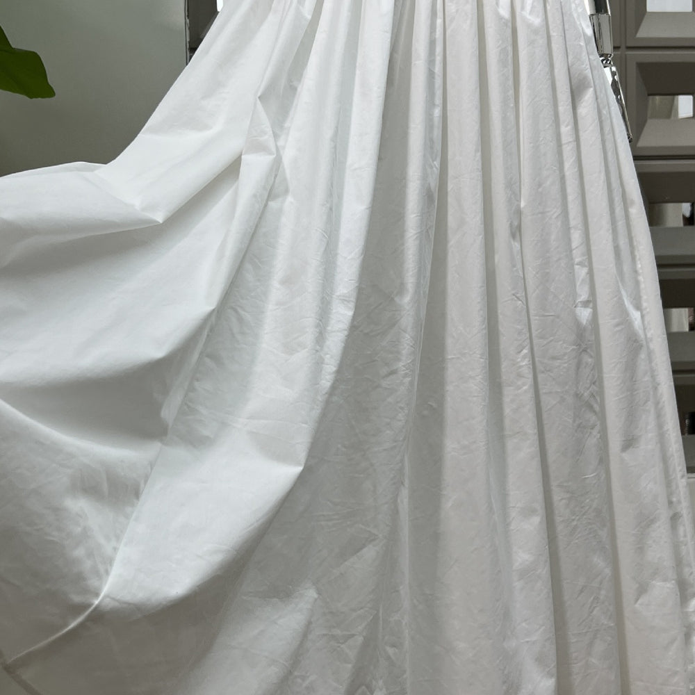 
                      
                        Spaghetti Straps White Ruched A-line Long Dress
                      
                    