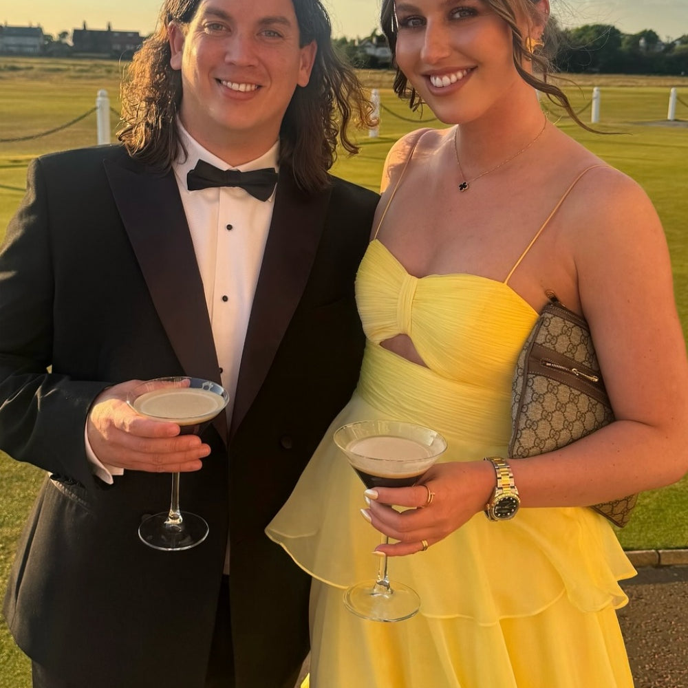 
                      
                        Spaghetti Straps Yellow Pleated Tiered Long Dress
                      
                    