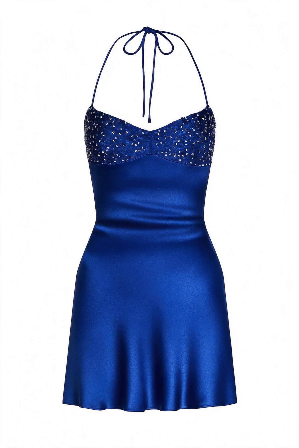 Spaghetti Straps Purple A-line Short Dress with Sequins
