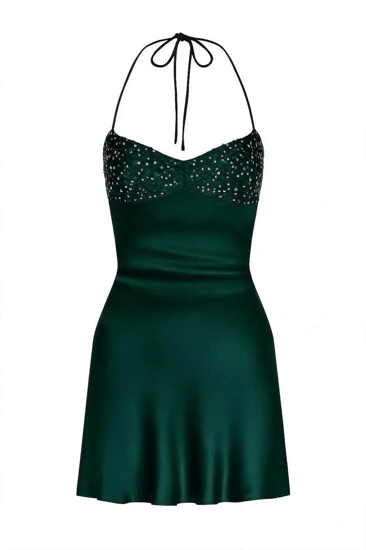 Spaghetti Straps Purple A-line Short Dress with Sequins