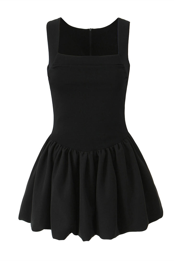 
                      
                        Square Neck Beige High Waist A-line Short Dress
                      
                    