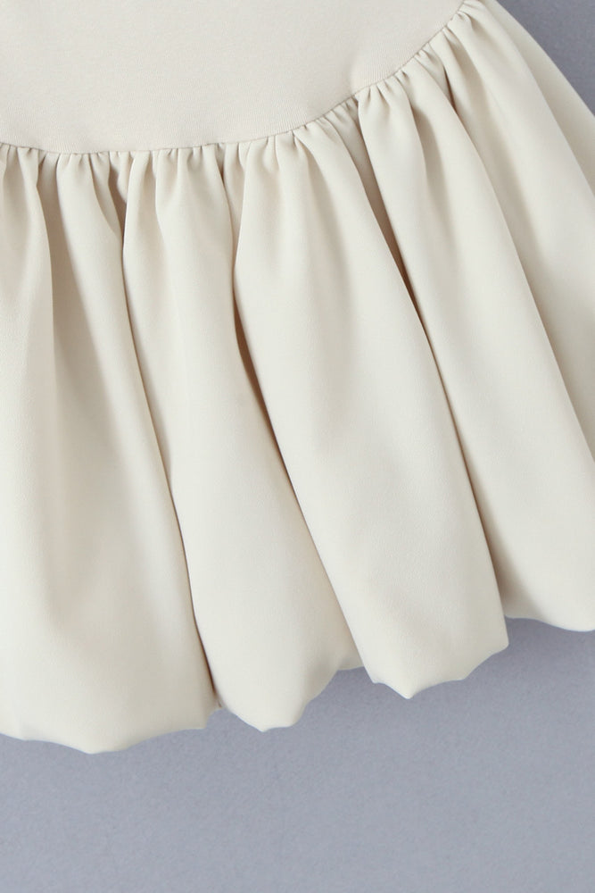 
                      
                        Square Neck Beige High Waist A-line Short Dress
                      
                    