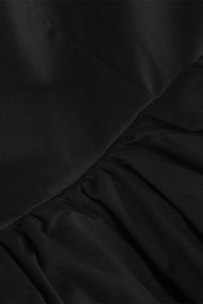 
                      
                        Square Neck Black 3D Floral A-line Short Dress
                      
                    