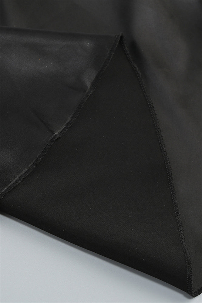 
                      
                        Square Neck Black Irregular Hem Long Dress with Slit
                      
                    