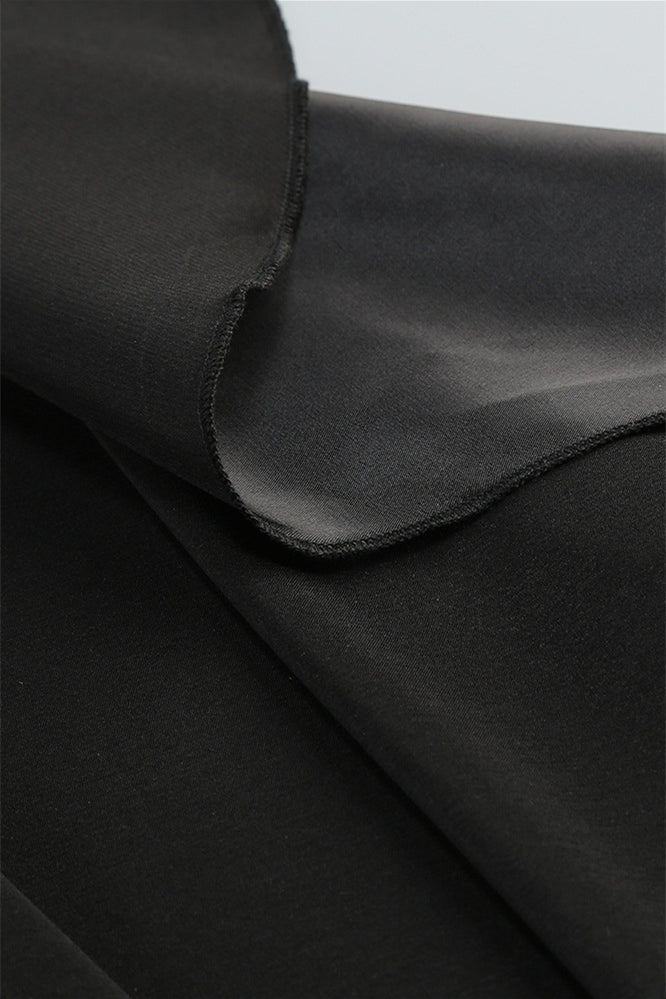 
                      
                        Square Neck Black Irregular Hem Long Dress with Slit
                      
                    