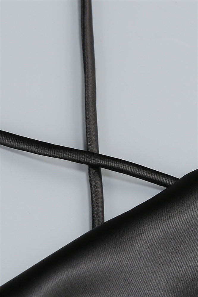 
                      
                        Square Neck Black Irregular Hem Long Dress with Slit
                      
                    