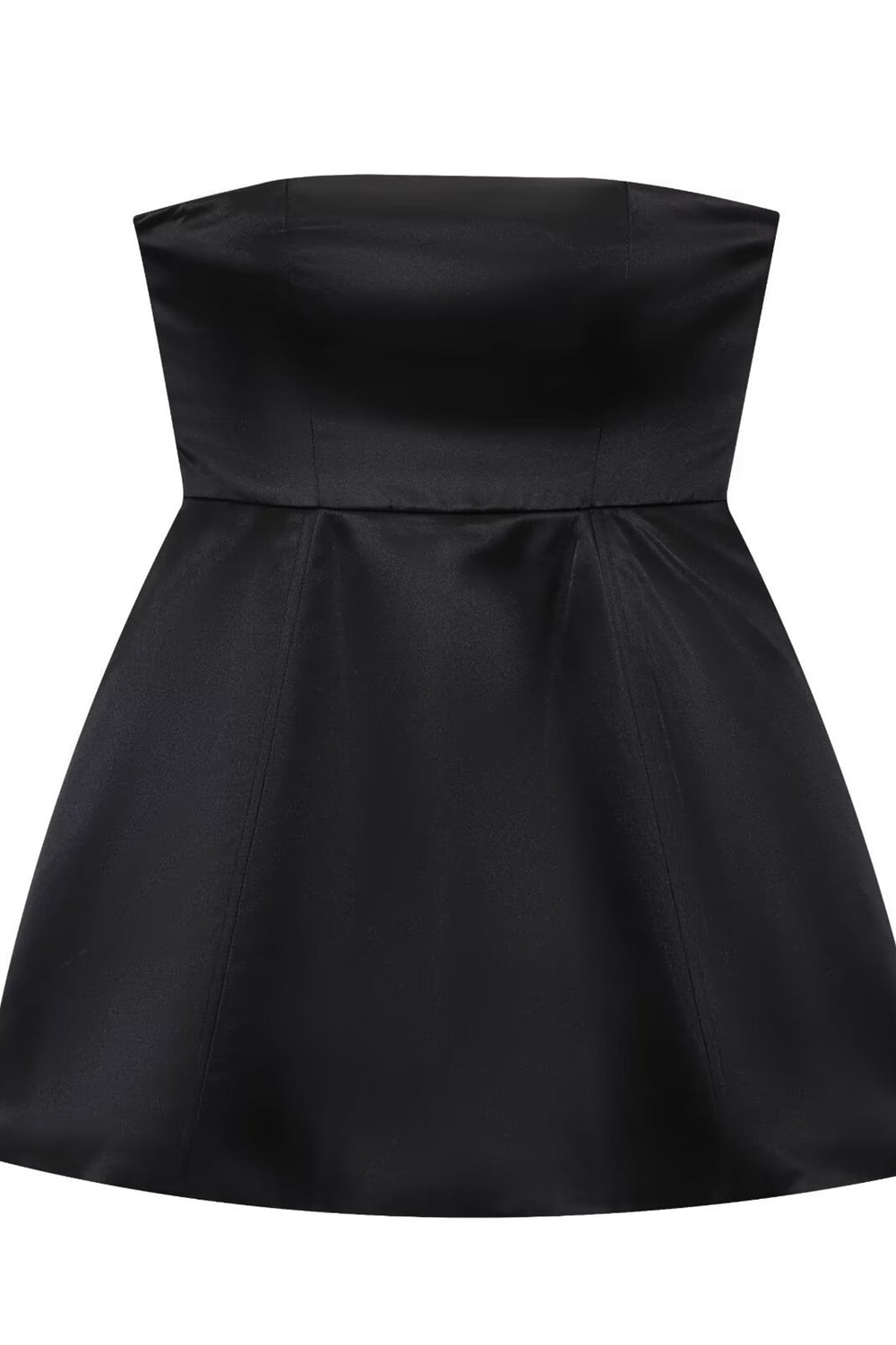 Square Neck Black Lace-up Back Mini Dress