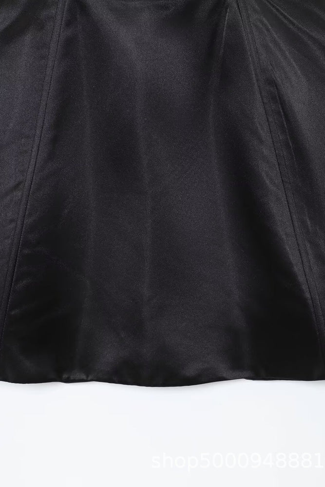 
                      
                        Square Neck Black Lace-up Back Mini Dress
                      
                    