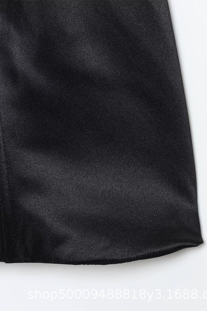 
                      
                        Square Neck Black Lace-up Back Mini Dress
                      
                    