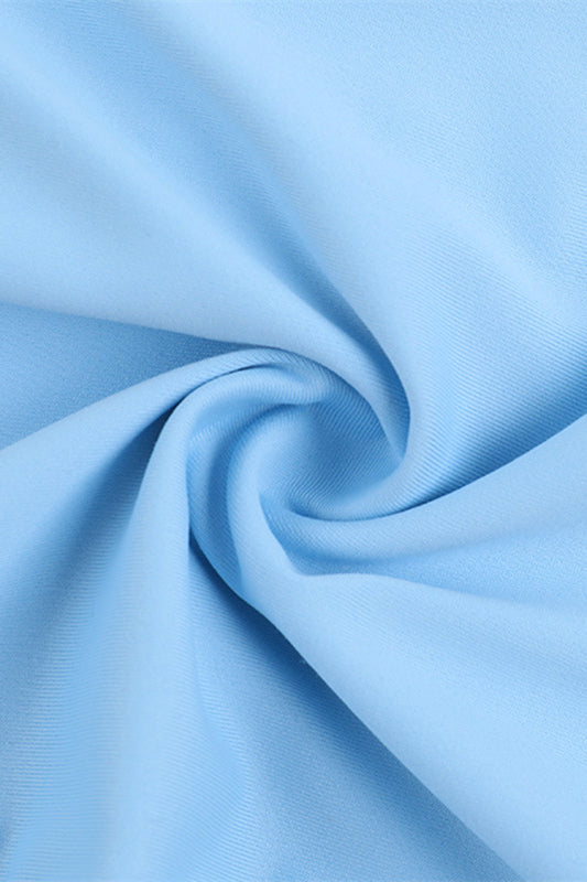 
                      
                        Square Neck Blue Backless Short Dress
                      
                    