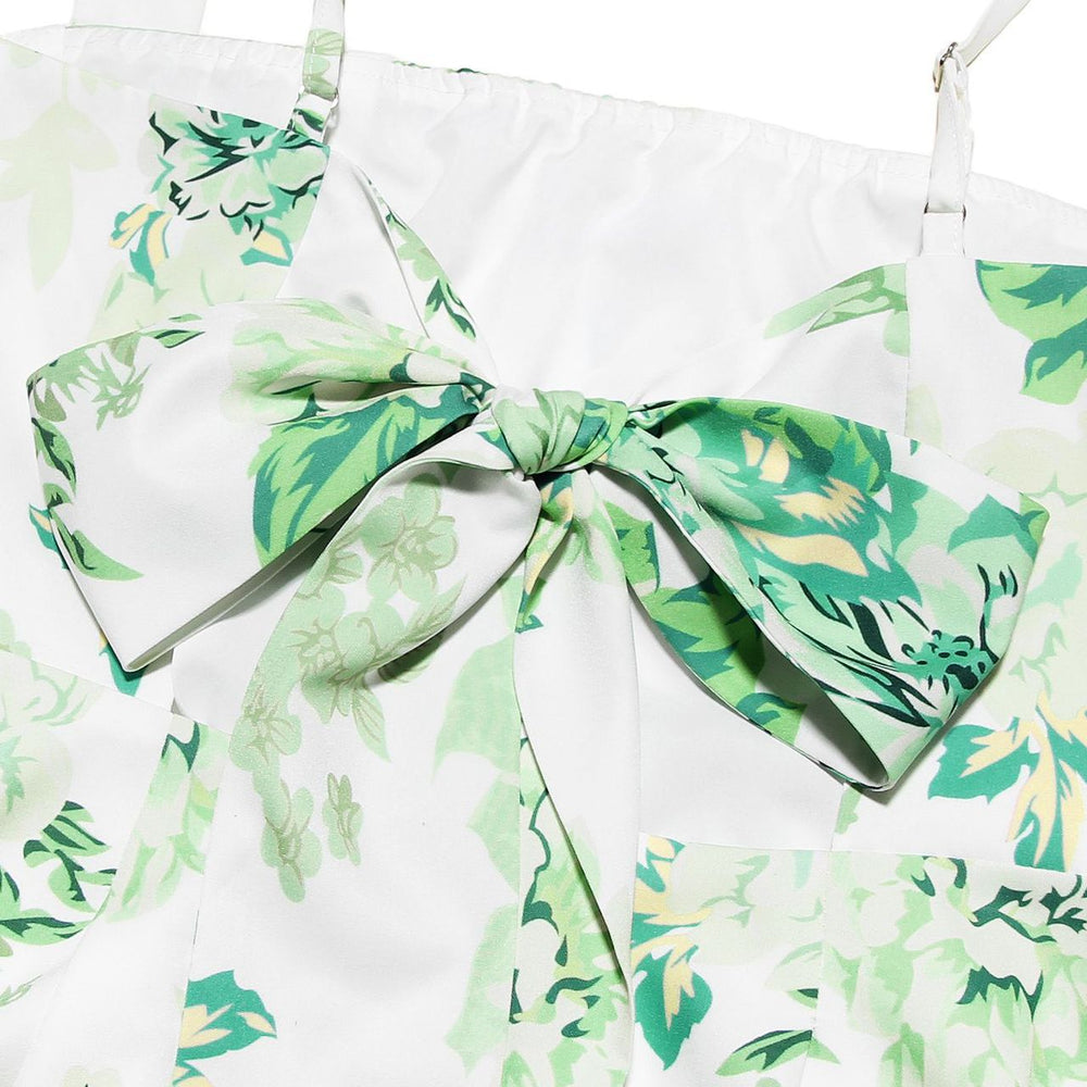
                      
                        Square Neck Green Floral Print A-line Short Dress
                      
                    