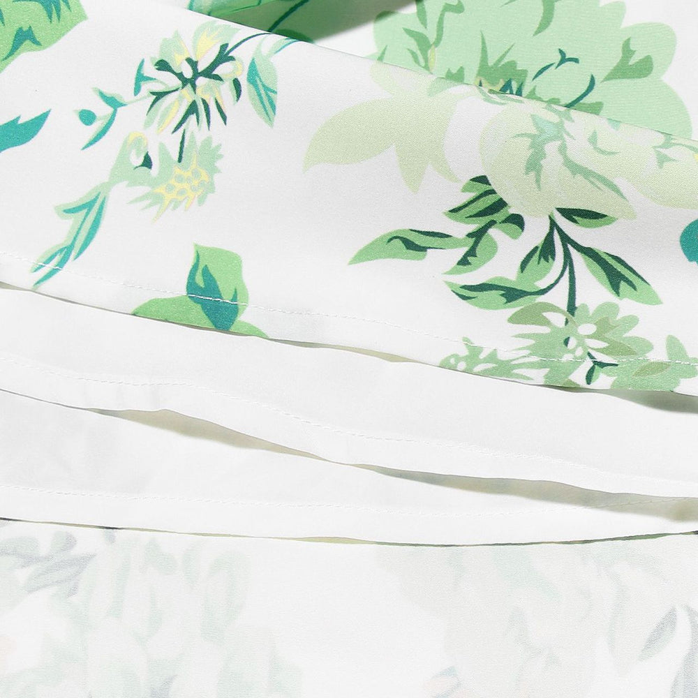 
                      
                        Square Neck Green Floral Print A-line Short Dress
                      
                    