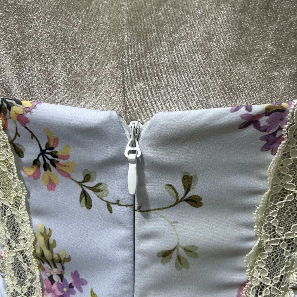 
                      
                        Square Neck Lilac Floral Print Long Dress with Pockets
                      
                    