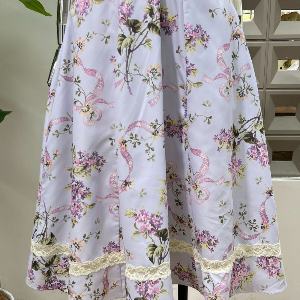 
                      
                        Square Neck Lilac Floral Print Long Dress with Pockets
                      
                    